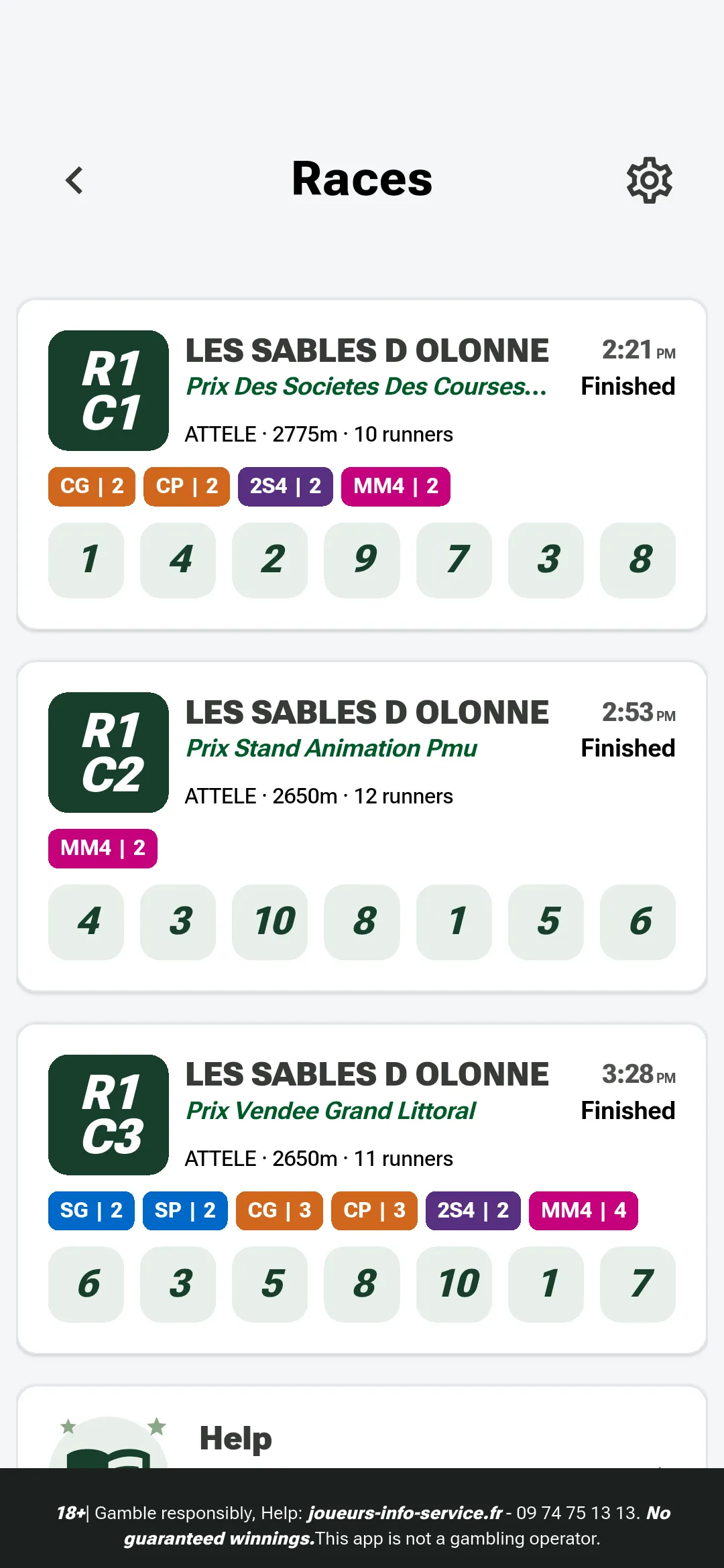 Screenshot of a SignalTurf race analysis